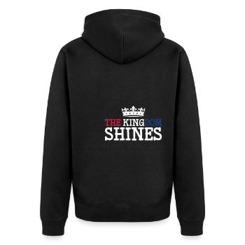 The Kingdom Shines Shirt - Unisex Premium Bio Zip Hoodie - Schwarz - Hinten - Nico (187cm)