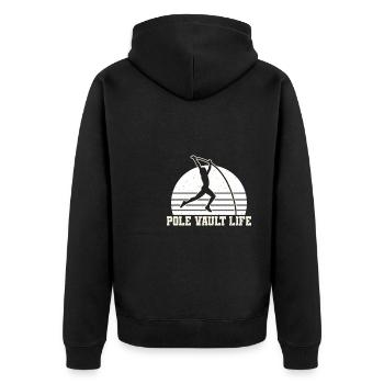 Pole Vault Life Shirt Geschenk Stabhochsprung - Unisex Premium Bio Zip Hoodie - Schwarz - Hinten - Nico (187cm)