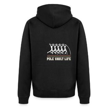 Vintage Retro Stabhochsprung Shirt Pole Vault Life - Unisex Premium Bio Zip Hoodie - Schwarz - Hinten - Nico (187cm)