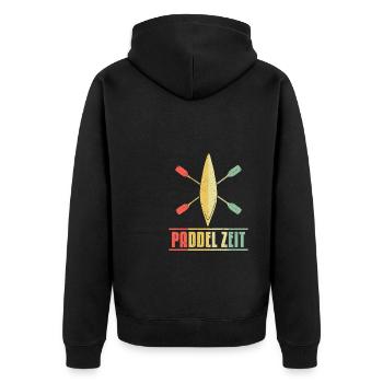 Paddel Zeit Shirt Geschenk Kajak Fahrer - Unisex Premium Bio Zip Hoodie - Schwarz - Hinten - Nico (187cm)