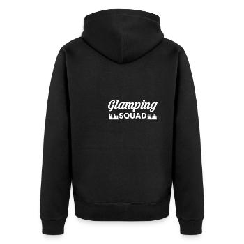 Glamping Squad Camping Shirt Geschenk - Unisex Premium Bio Zip Hoodie - Schwarz - Hinten - Nico (187cm)