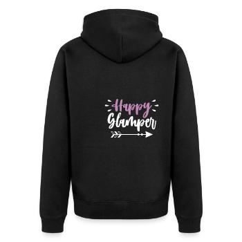 Happy Glamper Shirt Cadeau Glamping Camping - Veste à capuche bio Premium Unisexe - noir - Dos - Nico (187cm)