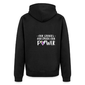 Cadeau de chemise LGBTQ+ Mois LGBT - Veste à capuche bio Premium Unisexe - noir - Dos - Nico (187cm)