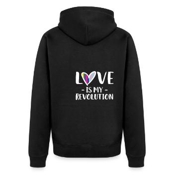 Cadeau de chemise LGBTQ+ Mois LGBT - Veste à capuche bio Premium Unisexe - noir - Dos - Nico (187cm)
