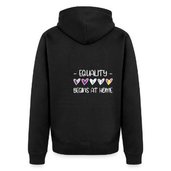 Cadeau de chemise LGBTQ+ Mois LGBT - Veste à capuche bio Premium Unisexe - noir - Dos - Nico (187cm)