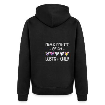 Cadeau de chemise LGBTQ+ Mois LGBT - Veste à capuche bio Premium Unisexe - noir - Dos - Nico (187cm)