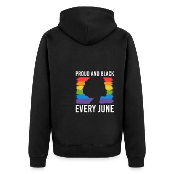 Cadeau de chemise LGBTQ+ Mois LGBT - Veste à capuche bio Premium Unisexe - noir - Dos - Nico (187cm)