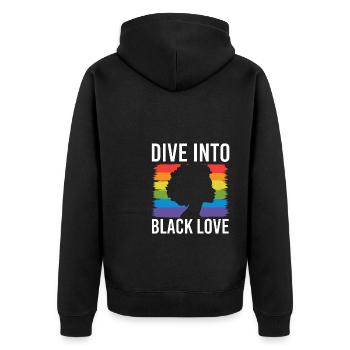 Cadeau de chemise LGBTQ+ Mois LGBT - Veste à capuche bio Premium Unisexe - noir - Dos - Nico (187cm)