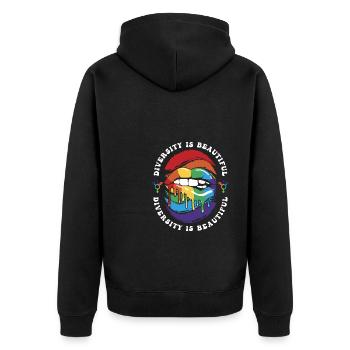 Cadeau de chemise LGBTQ+ Mois LGBT - Veste à capuche bio Premium Unisexe - noir - Dos - Nico (187cm)