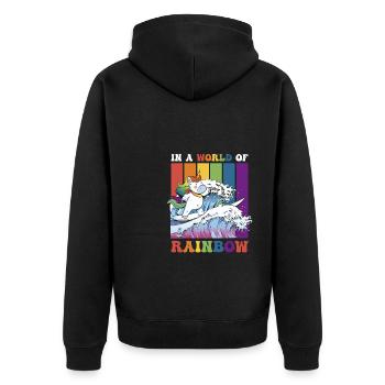 Cadeau de chemise LGBTQ+ Mois LGBT - Veste à capuche bio Premium Unisexe - noir - Dos - Nico (187cm)