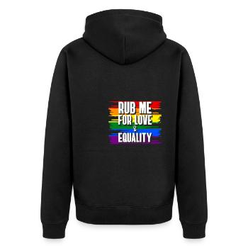Cadeau de chemise LGBTQ+ Mois LGBT - Veste à capuche bio Premium Unisexe - noir - Dos - Nico (187cm)