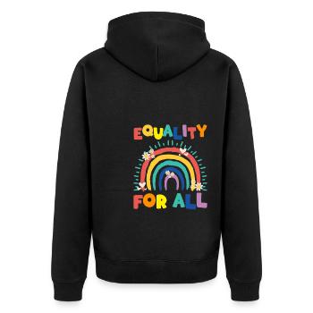 Cadeau de chemise LGBTQ+ Mois LGBT - Veste à capuche bio Premium Unisexe - noir - Dos - Nico (187cm)