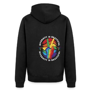 Cadeau de chemise LGBTQ+ Mois LGBT - Veste à capuche bio Premium Unisexe - noir - Dos - Nico (187cm)