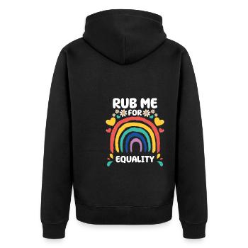 Cadeau de chemise LGBTQ+ Mois LGBT - Veste à capuche bio Premium Unisexe - noir - Dos - Nico (187cm)