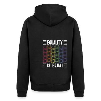 Cadeau de chemise LGBTQ+ Mois LGBT - Veste à capuche bio Premium Unisexe - noir - Dos - Nico (187cm)