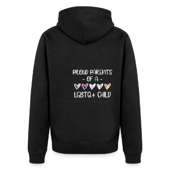 Cadeau de chemise LGBTQ+ Mois LGBT - Veste à capuche bio Premium Unisexe - noir - Dos - Nico (187cm)