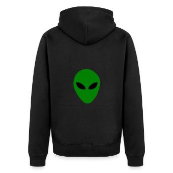 Aliens Alien Head - Unisex Premium Organic Zip Hoodie - black - Back - Nico (187cm)