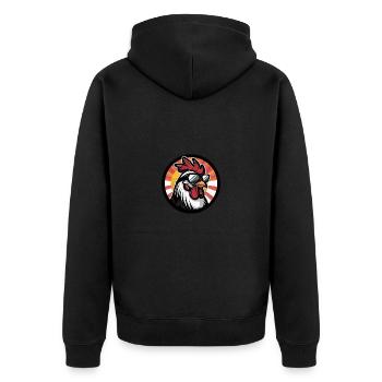 Coq Bande Dessinée Été Cool - Veste à capuche bio Premium Unisexe - noir - Dos - Nico (187cm)