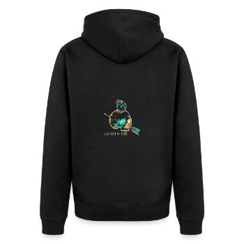 Skull Apple yellow - Veste à capuche bio Premium Unisexe - noir - Dos - Nico (187cm)