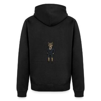 Successful wolf - Unisex Premium Organic Zip Hoodie - black - Back - Nico (187cm)