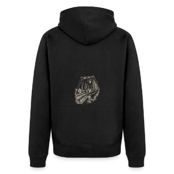 Pont ferroviaire - Veste à capuche bio Premium Unisexe - noir - Dos - Nico (187cm)