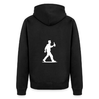 Party Silhouette - Unisex Premium Bio Zip Hoodie - Schwarz - Hinten - Nico (187cm)