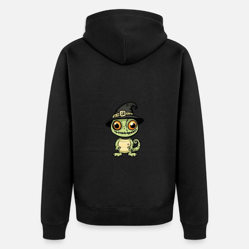 Caméléon Halloween Drôle Zombie - Veste à capuche bio Premium Unisexe - noir