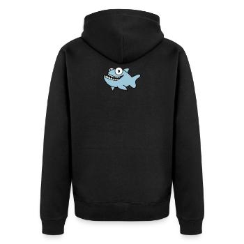 piranha 02 - Unisex Premium Organic Zip Hoodie - black - Back - Nico (187cm)