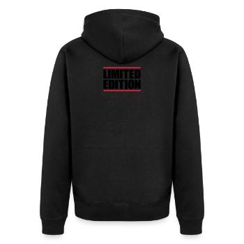 limited edition - Unisex Premium Organic Zip Hoodie - black - Back - Nico (187cm)