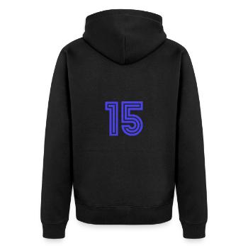 15. 15 ANS. 15e ANNIVERSAIRE. ANNIVERSAIRE 15 ANS. - Veste à capuche bio Premium Unisexe - noir - Dos - Nico (187cm)