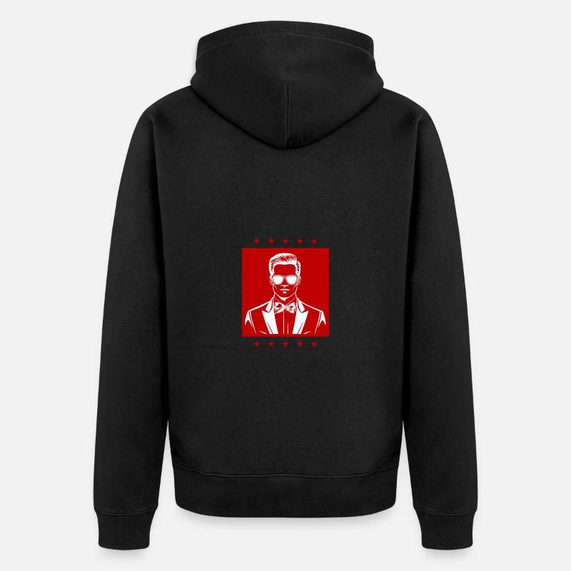 Bräutigam Hochzeit Cool - Unisex Premium Bio Zip Hoodie - Schwarz