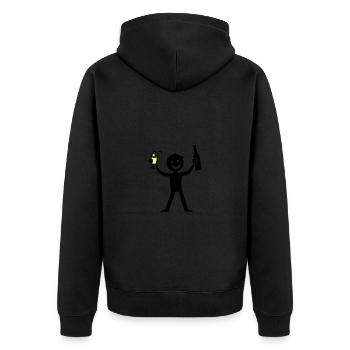 Boire une bouteille de bière - Veste à capuche bio Premium Unisexe - noir - Dos - Nico (187cm)