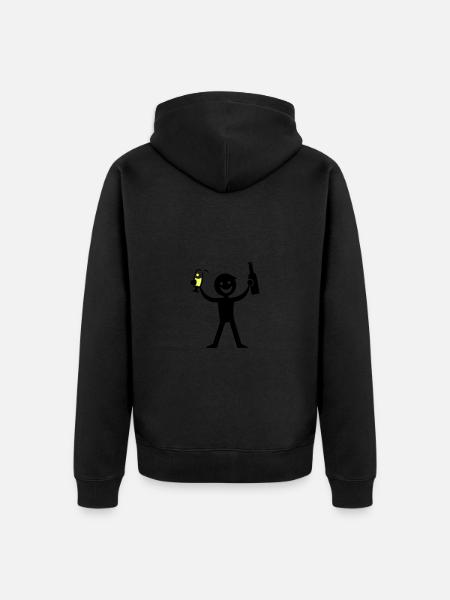 Drinking Bottle of Beer - Unisex Premium Organic Zip Hoodie - black