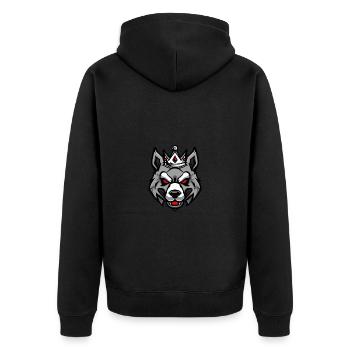 Kangal Hund Kopf Krone - Unisex Premium Bio Zip Hoodie - Schwarz - Hinten - Nico (187cm)