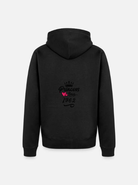 1962 Princess Birthday - Unisex Premium Organic Zip Hoodie - black