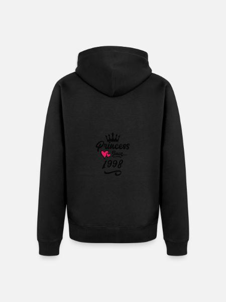1998 Princess Birthday - Unisex Premium Organic Zip Hoodie - black