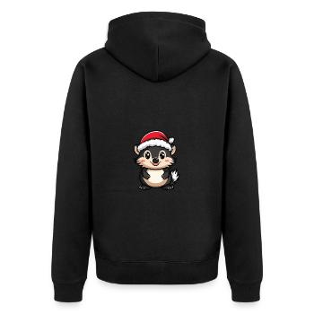 Hérisson Noël Mignon - Veste à capuche bio Premium Unisexe - noir - Dos - Nico (187cm)