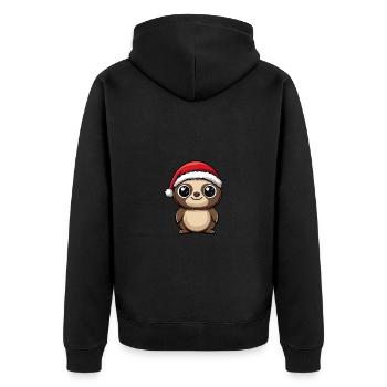 Chameleon Christmas Cute - Unisex Premium Organic Zip Hoodie - black - Back - Nico (187cm)