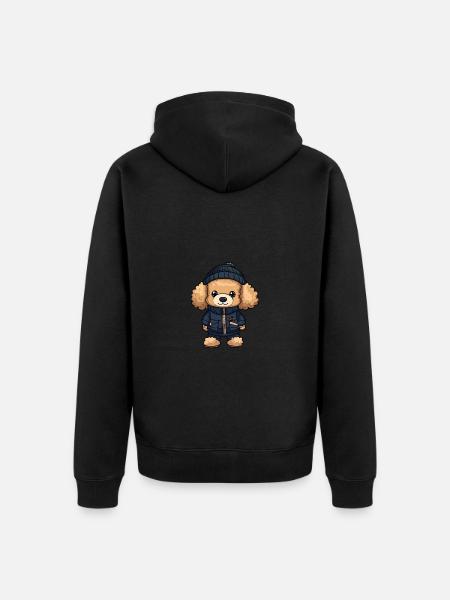 Poodle Dog Stylish - Unisex Premium Organic Zip Hoodie - black