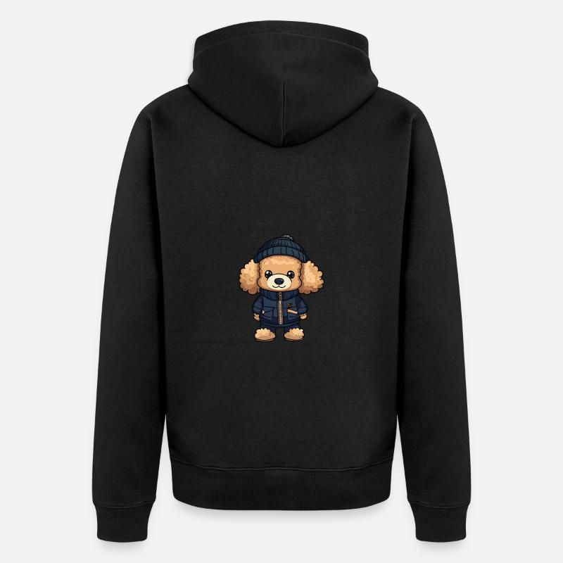 Caniche chien élégant - Veste à capuche bio Premium Unisexe - noir