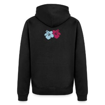 hibiscus fleurs - Veste à capuche bio Premium Unisexe - noir - Dos - Nico (187cm)