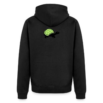 turtle - Unisex Premium Bio Zip Hoodie - Schwarz - Hinten - Nico (187cm)
