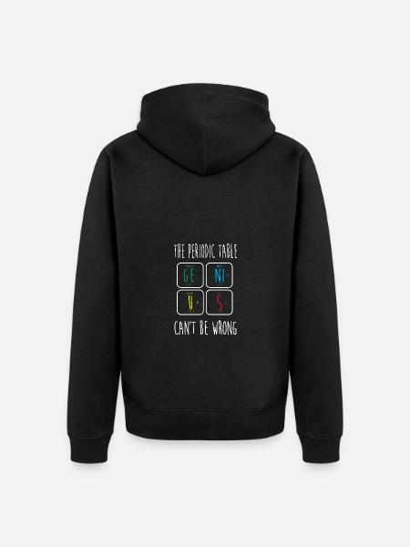 Periodic table - Unisex Premium Organic Zip Hoodie - black