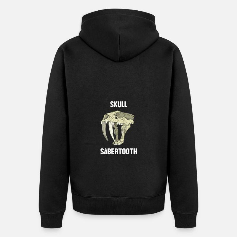 Tigre à dents de sabre - Veste à capuche bio Premium Unisexe - noir