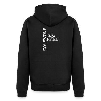 Palästina Gaza Streifen Israel Jerusalem Geschenk - Unisex Premium Bio Zip Hoodie - Schwarz - Hinten - Nico (187cm)