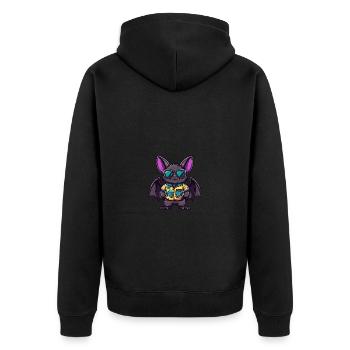 Bat Comic Holiday - Unisex Premium Organic Zip Hoodie - black - Back - Nico (187cm)