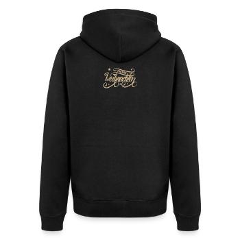 Frohe Weihnachten - Unisex Premium Bio Zip Hoodie - Schwarz - Hinten - Nico (187cm)
