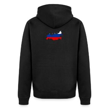 Russia Russland Putin - Unisex Premium Bio Zip Hoodie - Schwarz - Hinten - Nico (187cm)