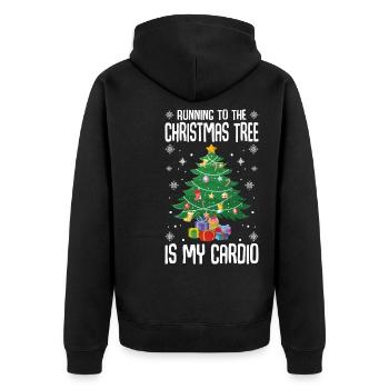 Going to the Christmas tree is my cardio - Unisex Premium Organic Zip Hoodie - black - Back - Nico (187cm)