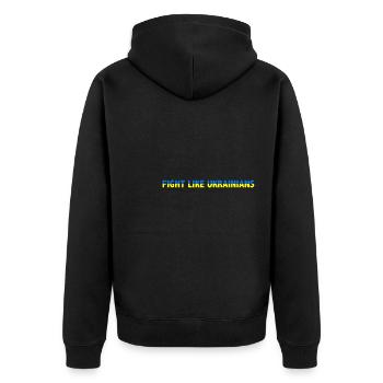 Combattez comme les Ukrainiens - Veste à capuche bio Premium Unisexe - noir - Dos - Nico (187cm)